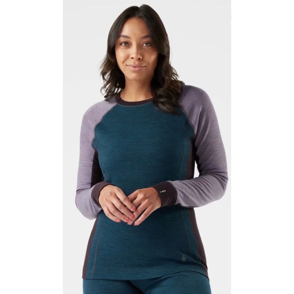 Smartwool Thermal Merino Base Layer Women XS Blue Colorblock NWT Long Sleeve
